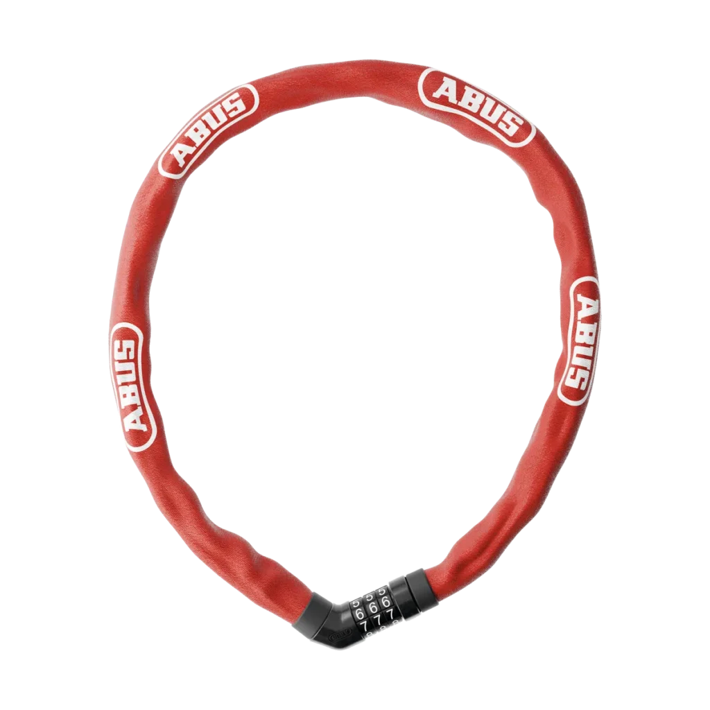 ABUS Steel-O-Chain 4804C – Kättinglås med kod, 75 cm, Röd
