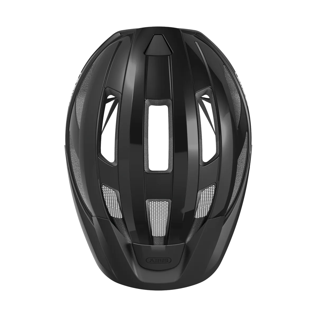 ABUS Macator Mips – Cykelhjälm, Shiny Black ovanifrån