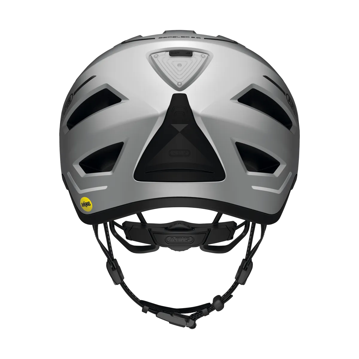 ABUS Pedelec 2.0 MIPS – Cykelhjälm med Regnskydd, Silver Edition bakifrån