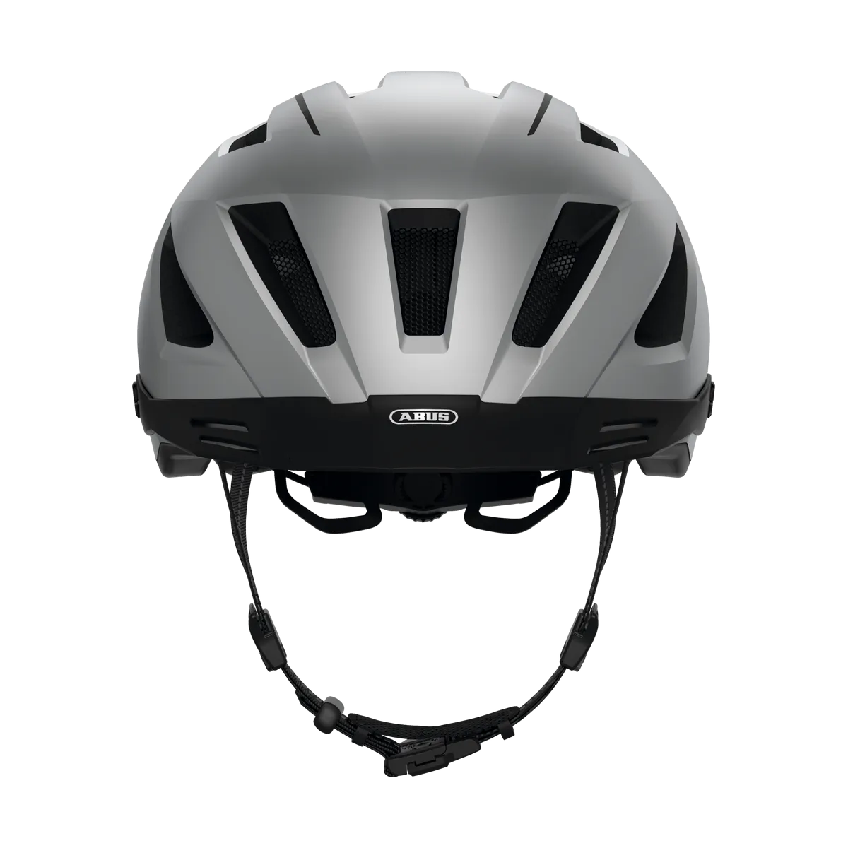 ABUS Pedelec 2.0 MIPS – Cykelhjälm med Regnskydd, Silver Edition framifrån