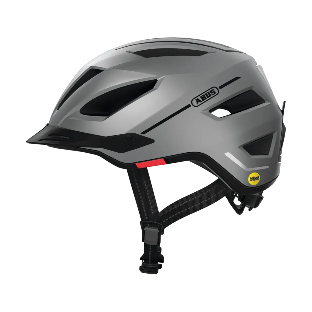 ABUS Pedelec 2.0 MIPS – Cykelhjälm med Regnskydd, Silver Edition