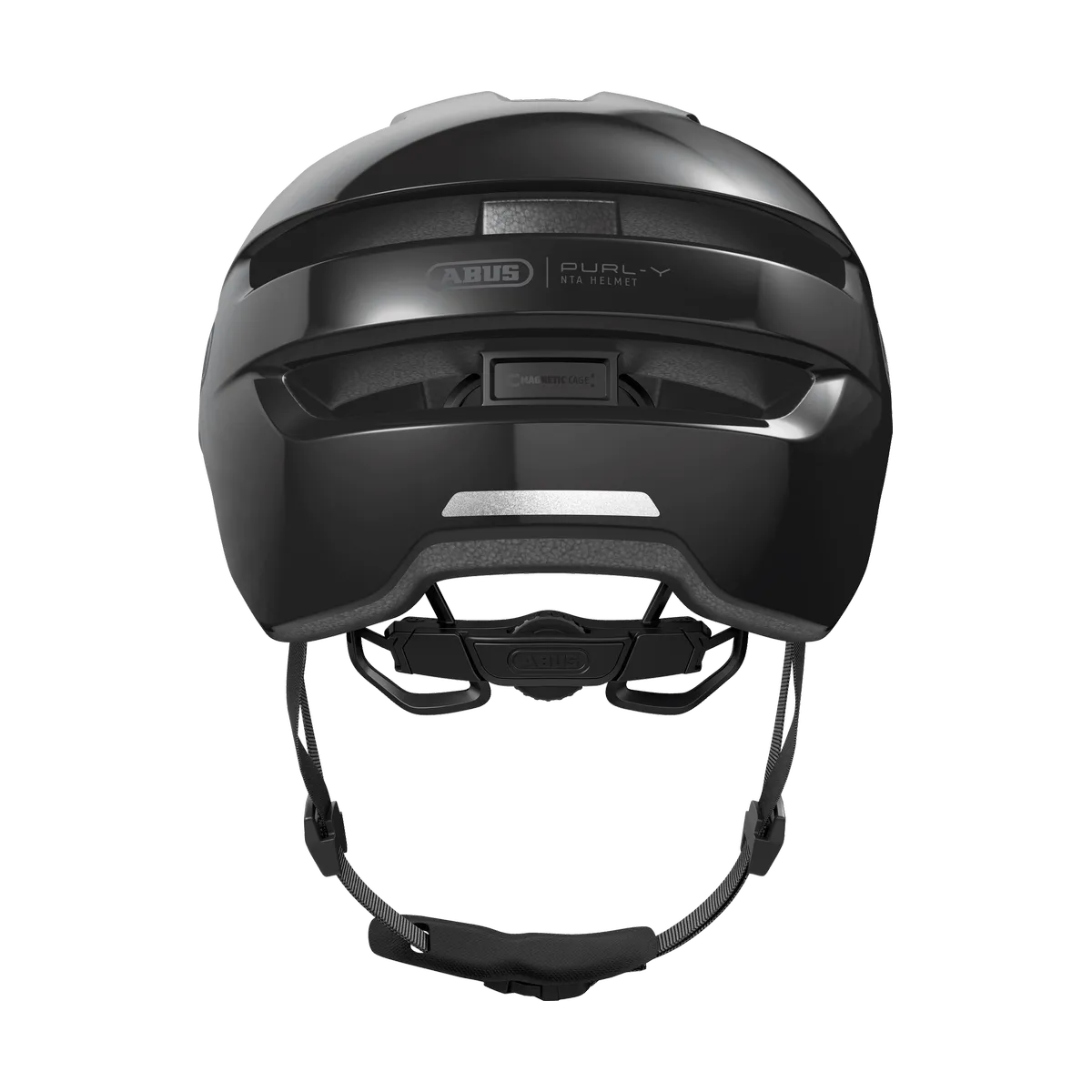 ABUS Purl-Y – Cykelhjälm Shiny Black bakifrån