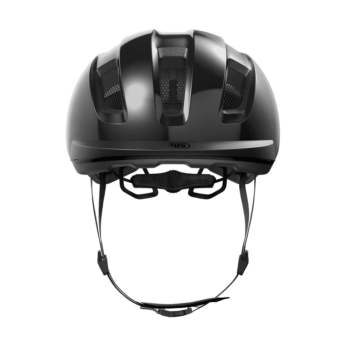 ABUS Purl-Y – Cykelhjälm Shiny Black framifrån