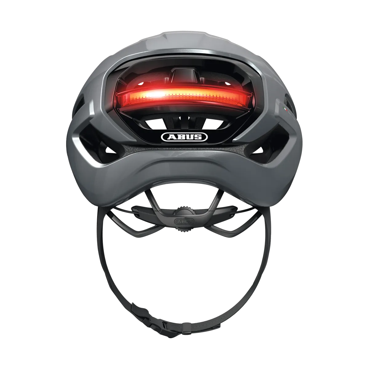 ABUS Taipan LED – Gravelhjälm, Graphite Silver bakifrån