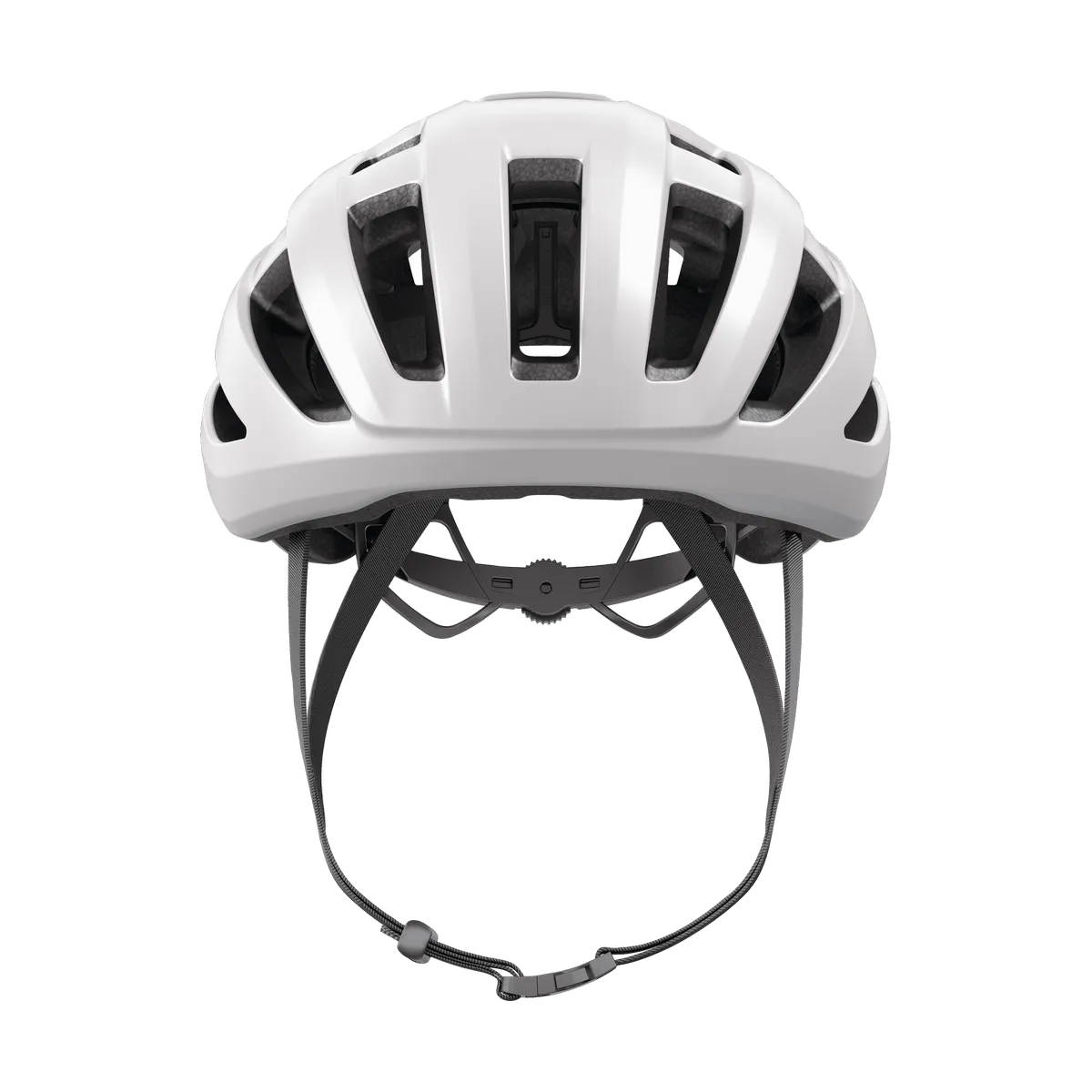 ABUS PowerDome Mips – Landsvägshjälm Polar White Framifrån