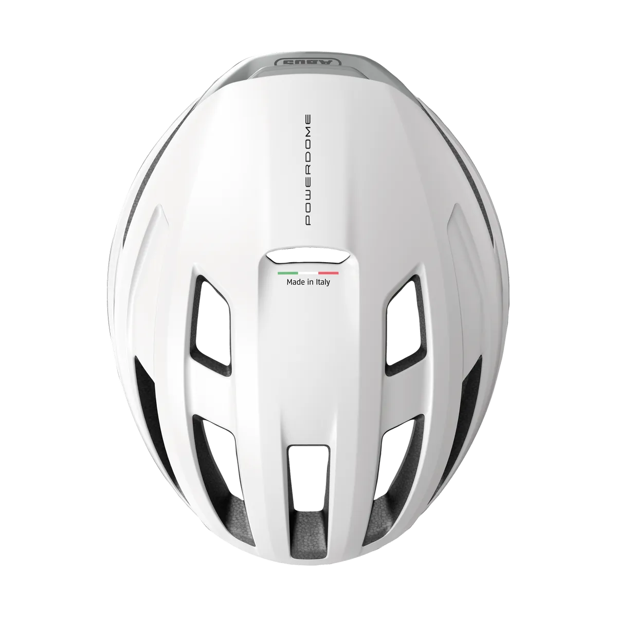 ABUS PowerDome Mips – Landsvägshjälm Polar White Ovanifrån
